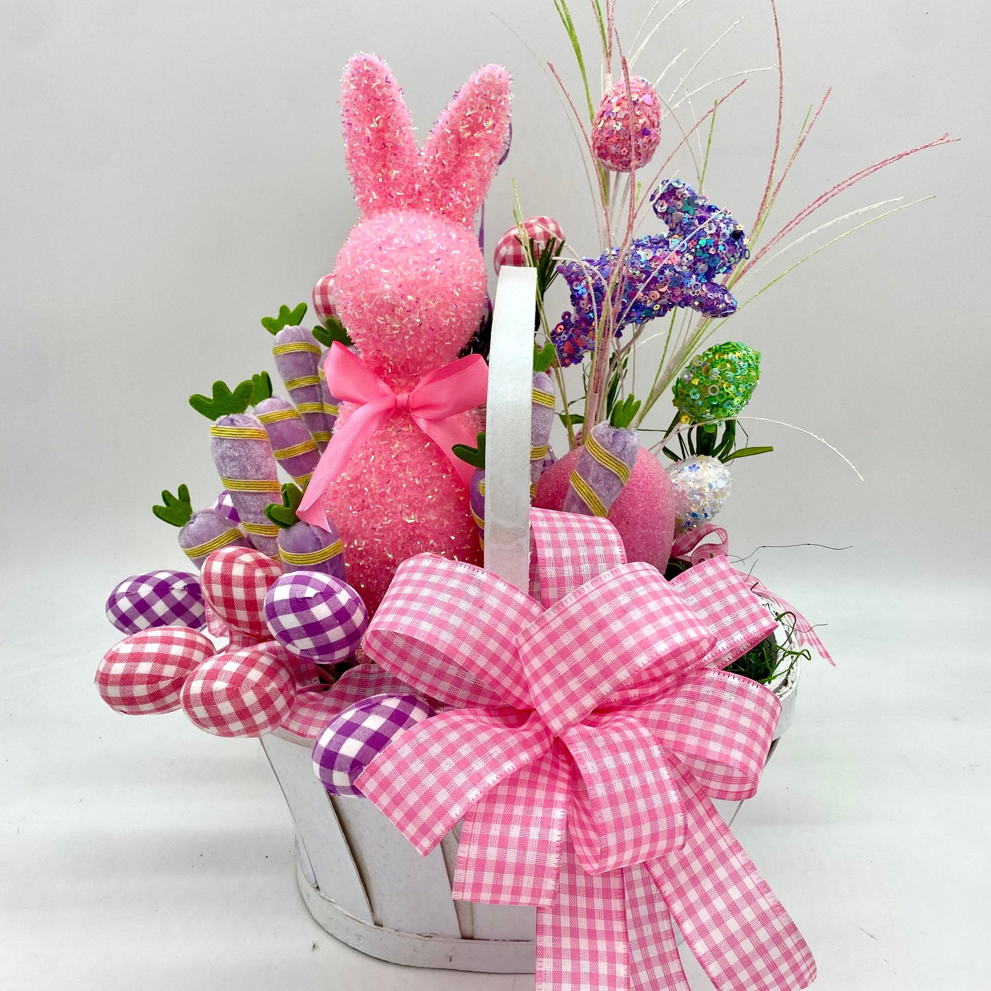 Pink Gingham Easter Basket