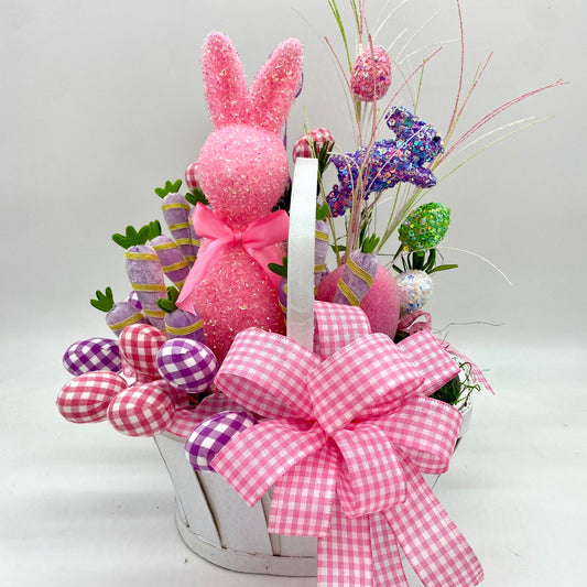 Pink Gingham Easter Basket